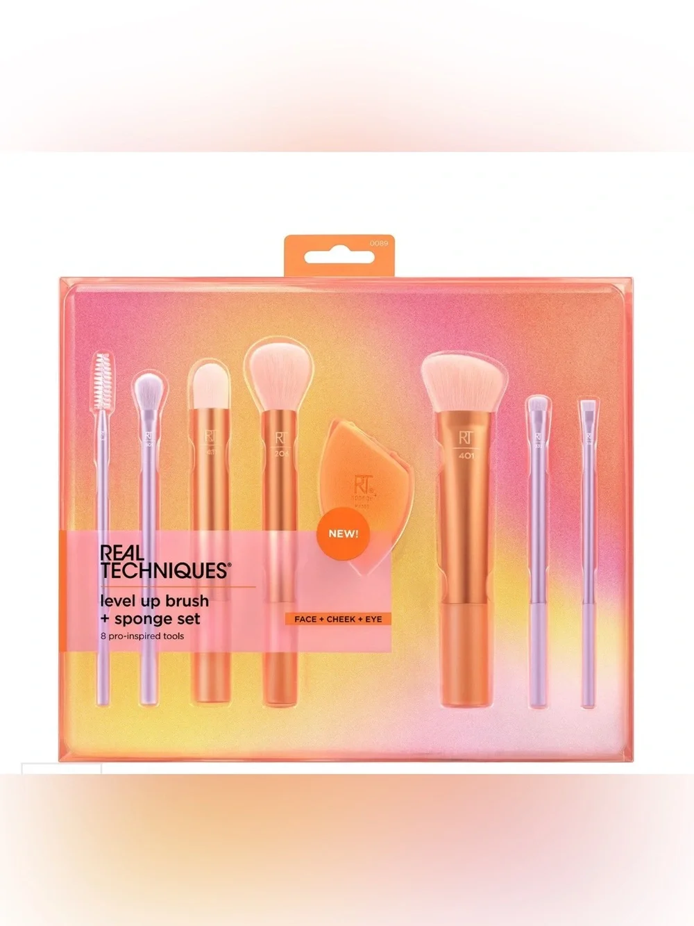 Real Techniques Orange & Pink Brush Set with Sponge